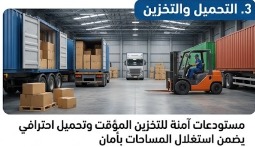 تحميل وتخزين الأغراض قبل الشحن من السعودية إلى مصر
