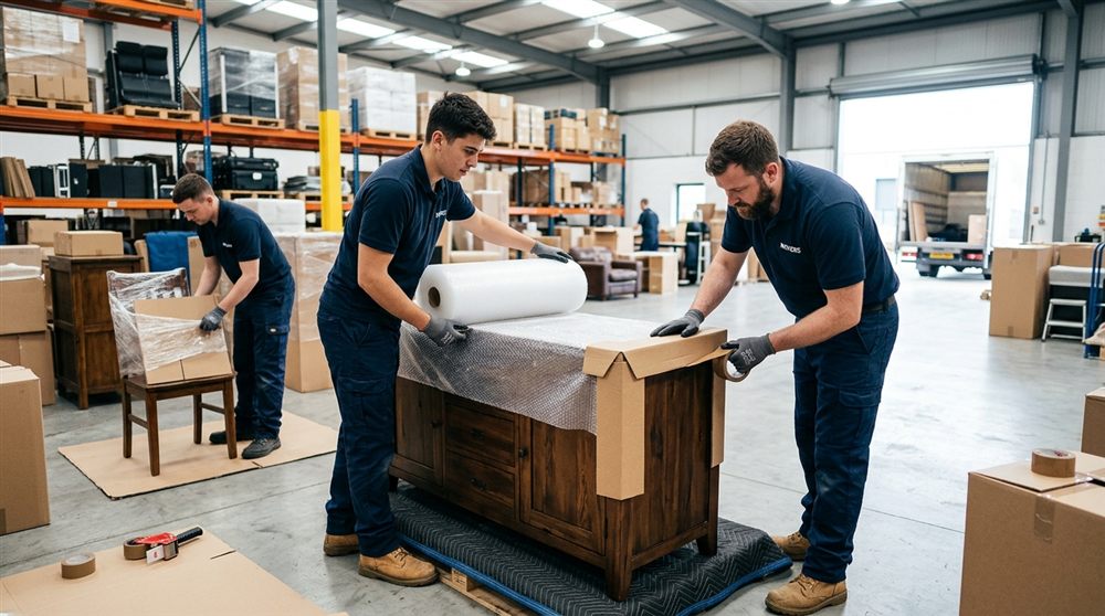 تغليف وتجهيز الأثاث والعفش مع مؤسسة الرشيد للشحن الدولي
